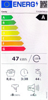Candy Πλυντήριο Ρούχων Άνω Φόρτωσης 8kg 1200 Στροφών AI Weight Sense TCA284TM5-S Candy Pluntirio Rouxon Ano Fortosis 8kg 1200 Strofon AI Weight Sense TCA284TM5-S